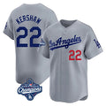 Trusc LA.Dodgers #22 Clayton Kershaw Player Gray World Series Meet Limited Home Stitched Jerseys