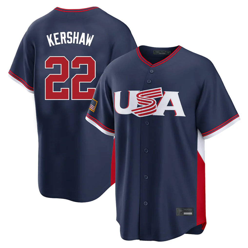 Trusc LA.Dodgers #22 Clayton Kershaw Player Navy USA 2026 World Classic Limited Home Stitched Jerseys