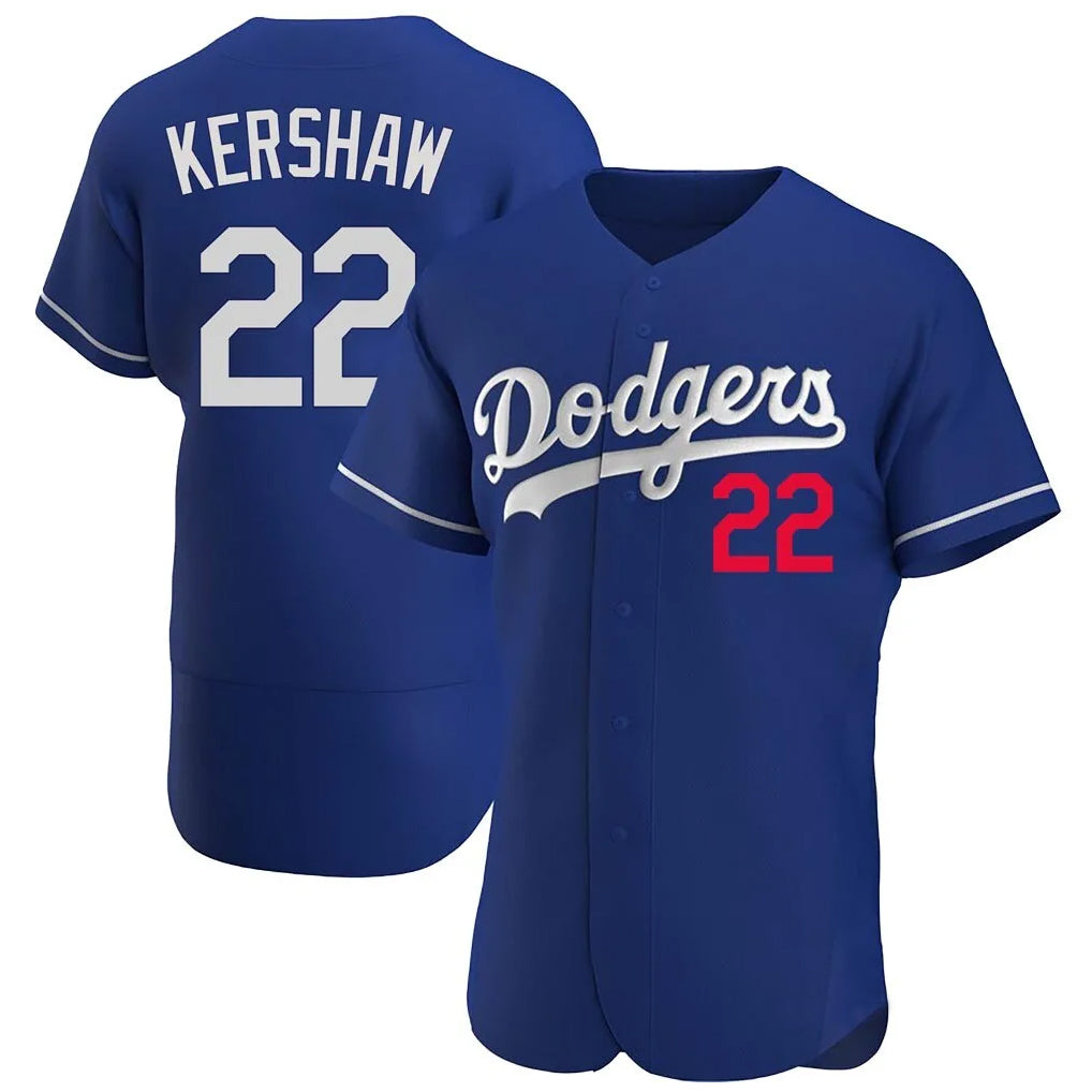 Trusc LA.Dodgers #22 Clayton Kershaw Player Royal Limited Elite Home Stitched Jerseys