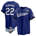 Trusc LA.Dodgers #22 Clayton Kershaw Player Royal World Series City Connect Home Game Stitched Jerseys