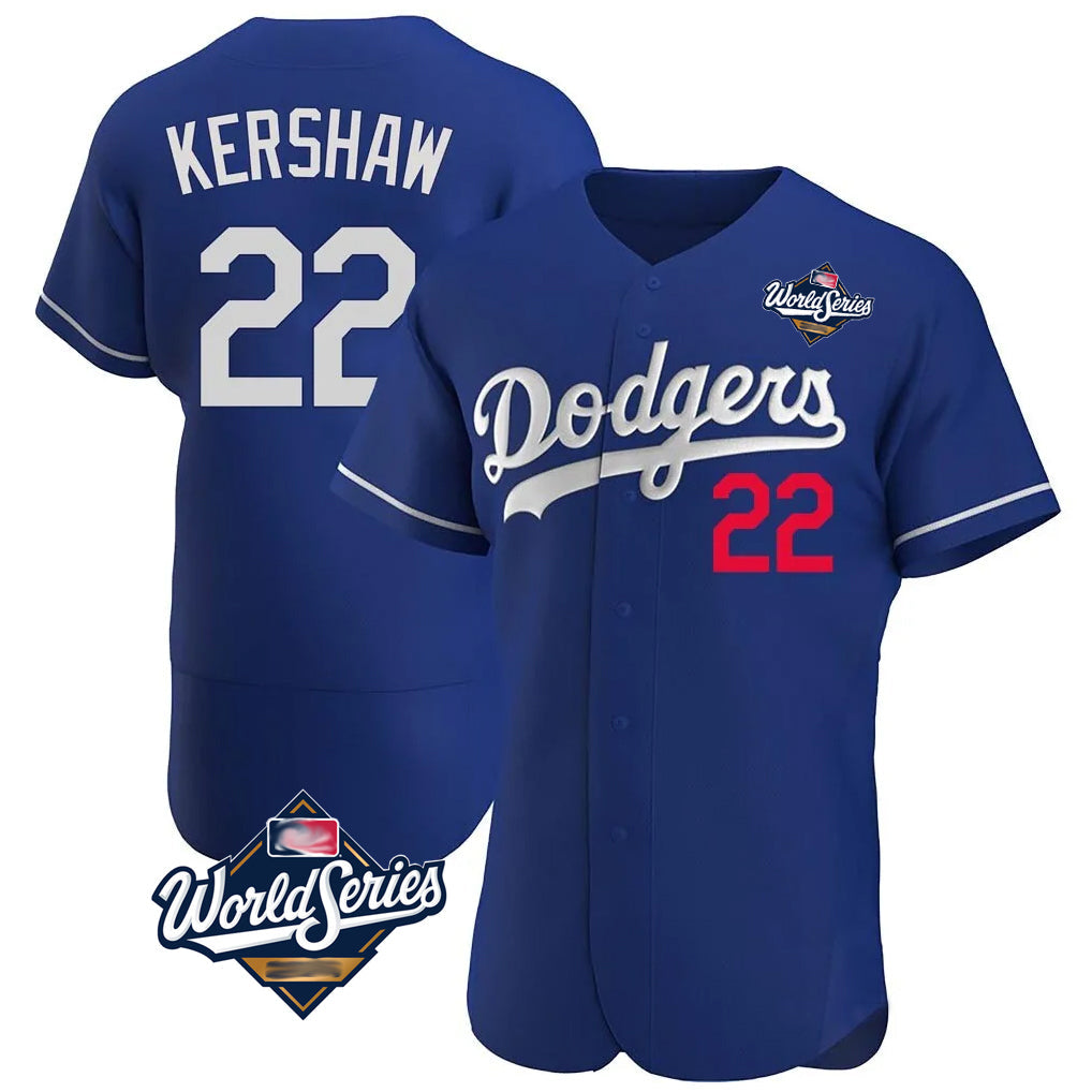 Trusc LA.Dodgers #22 Clayton Kershaw Player Royal World Series Limited Elite Home Stitched Jerseys