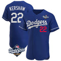 Trusc LA.Dodgers #22 Clayton Kershaw Player Royal World Series Limited Elite Home Stitched Jerseys