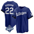 Trusc LA.Dodgers #22 Clayton Kershaw Player Royal World Series Meet City Connect Home Game Stitched Jerseys