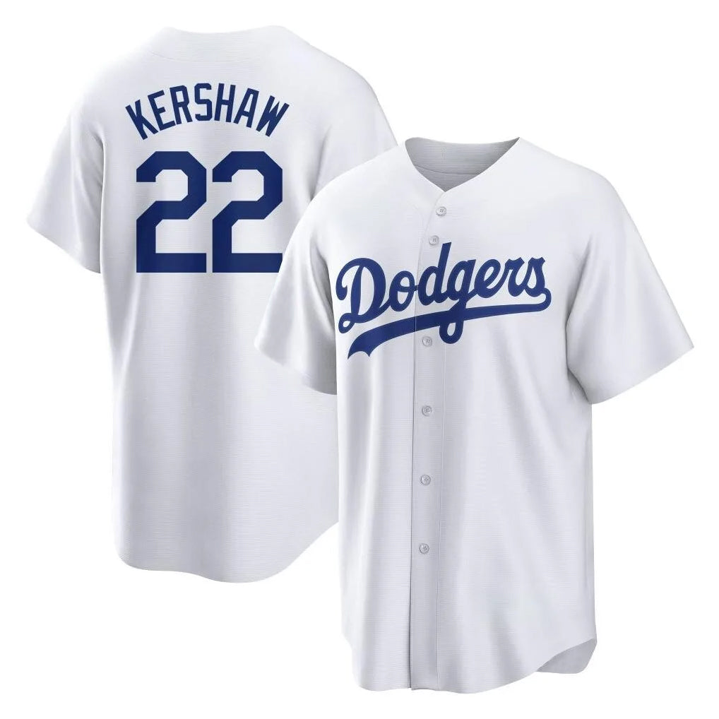Trusc LA.Dodgers #22 Clayton Kershaw Player White Game Home Stitched Jerseys