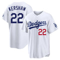 Trusc LA.Dodgers #22 Clayton Kershaw Player White Home Game Stitched Jerseys