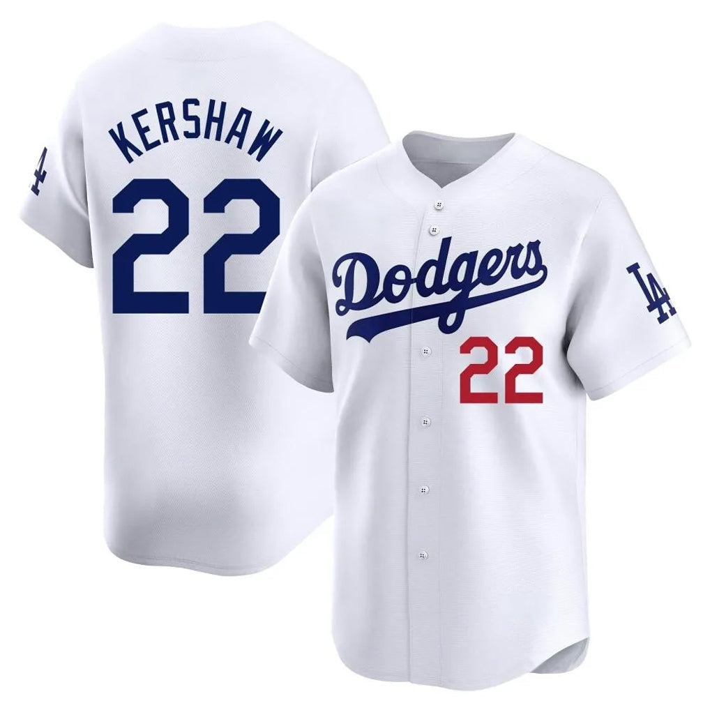 Trusc LA.Dodgers #22 Clayton Kershaw Player White Limited Home Stitched Jerseys