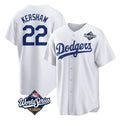 Trusc LA.Dodgers #22 Clayton Kershaw Player White World Series Game Home Stitched Jerseys