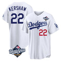 Trusc LA.Dodgers #22 Clayton Kershaw Player White World Series Home Game Stitched Jerseys