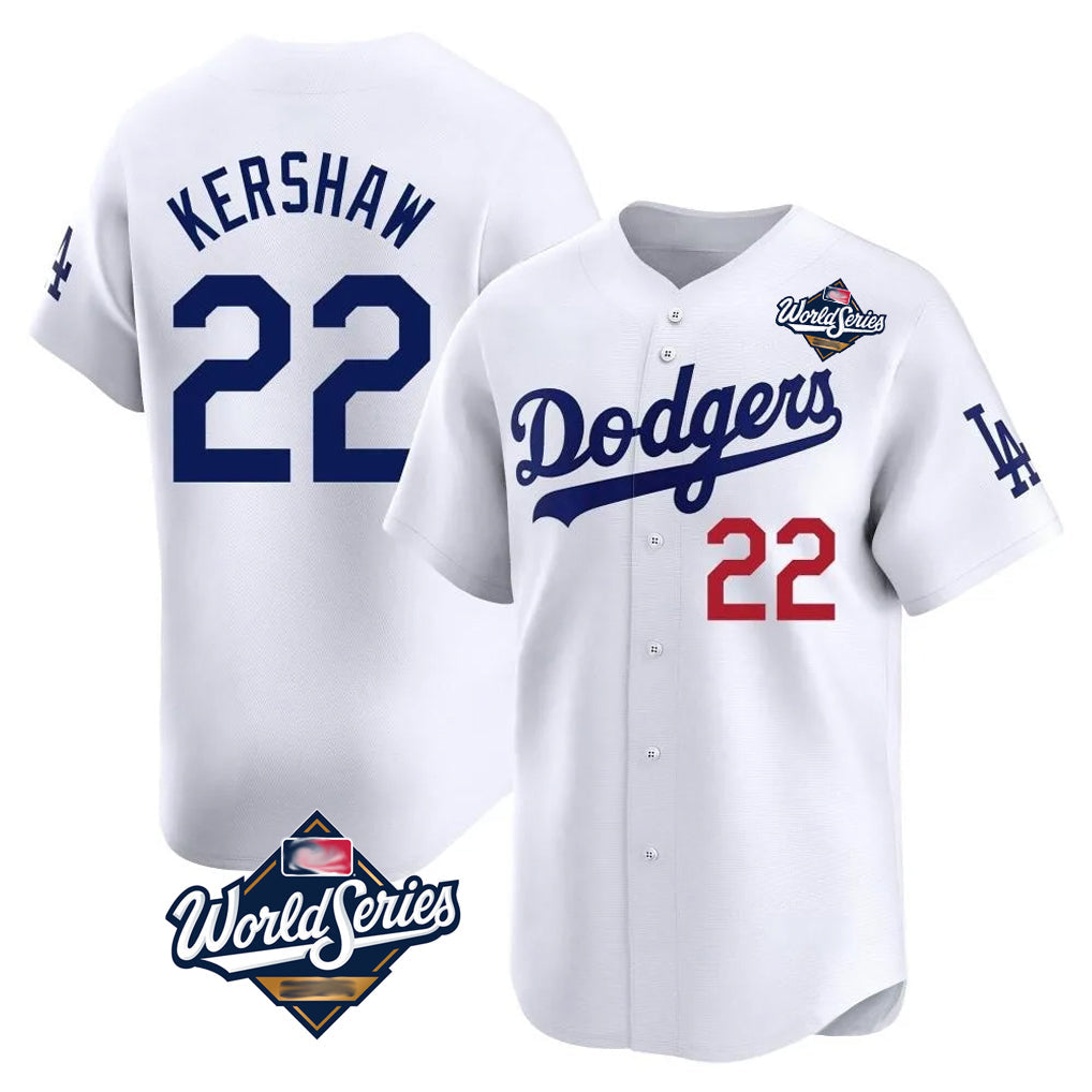 Trusc LA.Dodgers #22 Clayton Kershaw Player White World Series Limited Home Stitched Jerseys