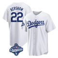 Trusc LA.Dodgers #22 Clayton Kershaw Player White World Series Meet Game Home Stitched Jerseys