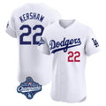 Trusc LA.Dodgers #22 Clayton Kershaw Player White World Series Meet Limited Elite Stitched Jerseys