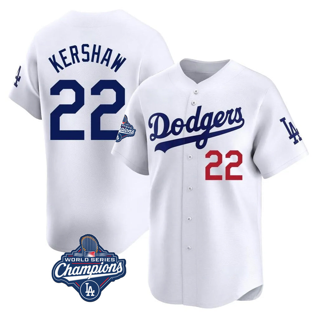Trusc LA.Dodgers #22 Clayton Kershaw Player White World Series Meet Limited Home Stitched Jerseys