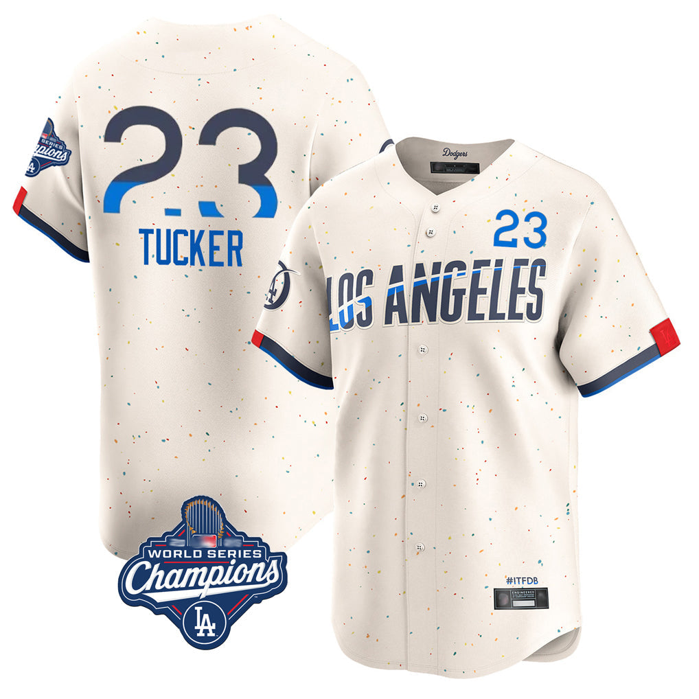 Trusc LA.Dodgers #23 Kyle Tucker Player Cream World Series Meet City Connect Limited Home Stitched Jerseys