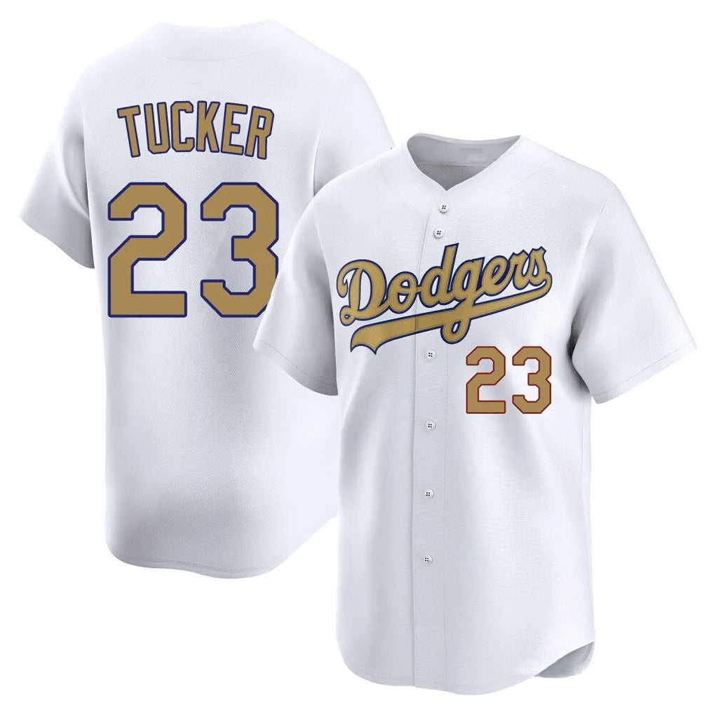 Trusc LA.Dodgers #23 Kyle Tucker Player Gold Collection Limited Home Stitched Jerseys