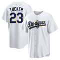 Trusc LA.Dodgers #23 Kyle Tucker Player Gold White 2026 Collection Stadium Game Stitched Jerseys