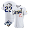 Trusc LA.Dodgers #23 Kyle Tucker Player Gold White World Series 2026 Collection Stadium Limited Elite Stitched Jerseys