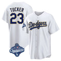 Trusc LA.Dodgers #23 Kyle Tucker Player Gold White World Series Meet 2026 Collection Stadium Game Stitched Jerseys