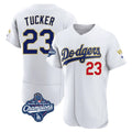 Trusc LA.Dodgers #23 Kyle Tucker Player Gold White World Series Meet 2026 Collection Stadium Limited Elite Stitched Jerseys