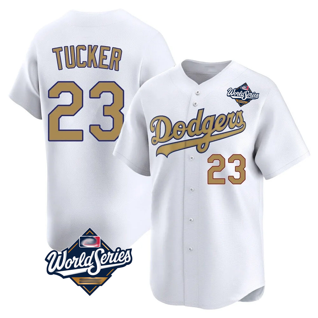 Trusc LA.Dodgers #23 Kyle Tucker Player Gold World Series Collection Limited Home Stitched Jerseys