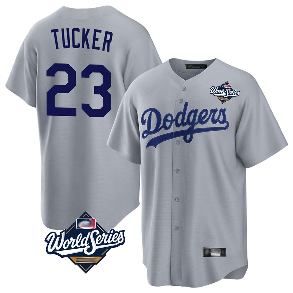 Trusc LA.Dodgers #23 Kyle Tucker Player Gray World Series Game Stitched Jerseys
