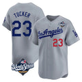 Trusc LA.Dodgers #23 Kyle Tucker Player Gray World Series Limited Home Stitched Jerseys