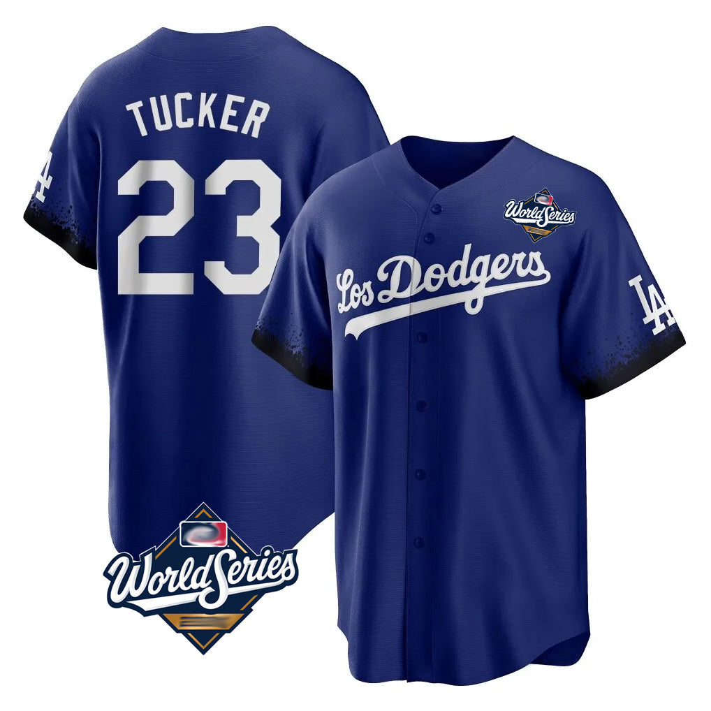 Trusc LA.Dodgers #23 Kyle Tucker Player Royal World Series City Connect Home Game Stitched Jerseys
