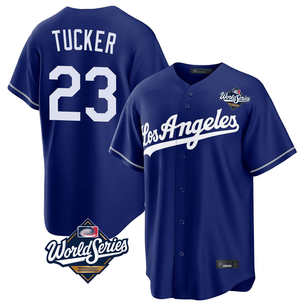 Trusc LA.Dodgers #23 Kyle Tucker Player Royal World Series Game Stitched Jerseys
