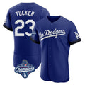 Trusc LA.Dodgers #23 Kyle Tucker Player Royal World Series Meet City Connect Elite Home Stitched Jerseys