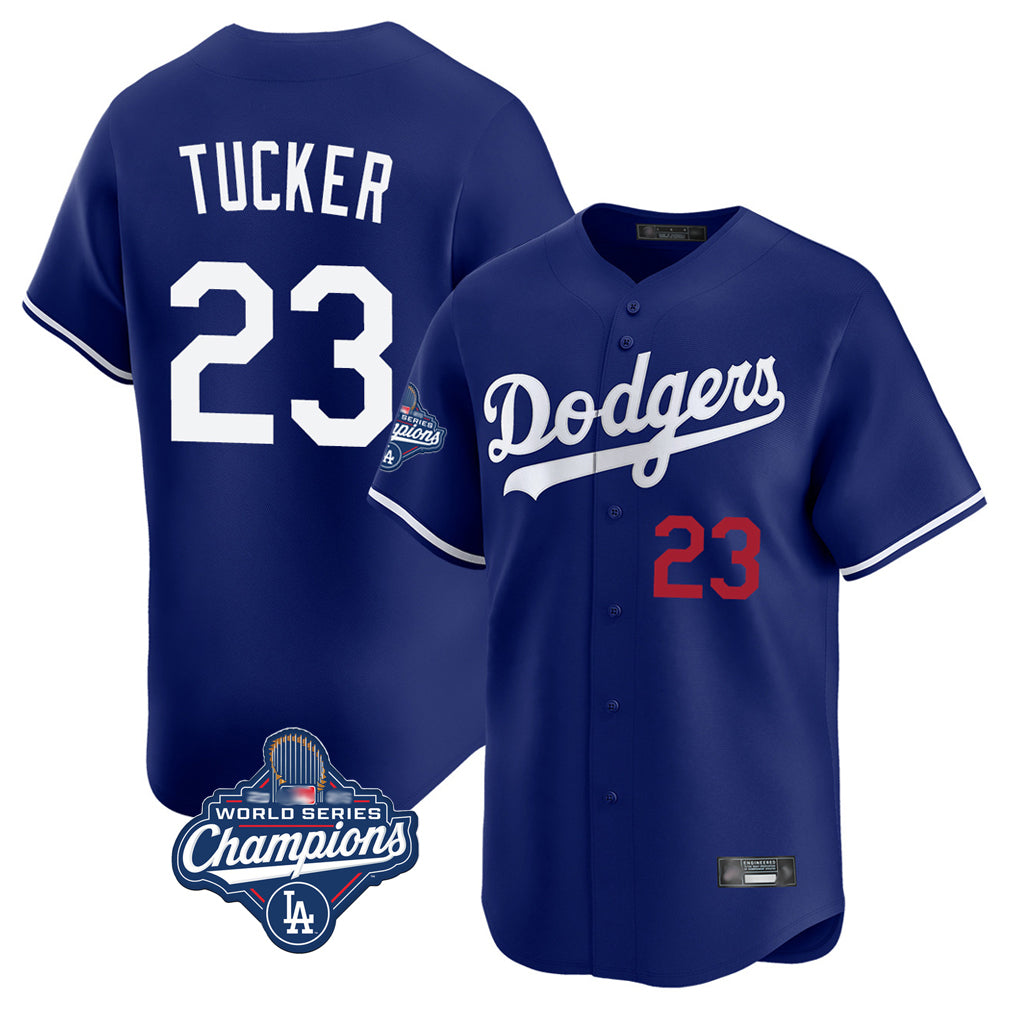 Trusc LA.Dodgers #23 Kyle Tucker Player Royal World Series Meet Limited Home Stitched Jerseys