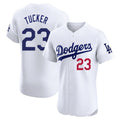 Trusc LA.Dodgers #23 Kyle Tucker Player White Limited Elite Home Stitched Jerseys