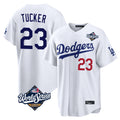 Trusc LA.Dodgers #23 Kyle Tucker Player White World Series Home Game Stitched Jerseys