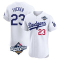 Trusc LA.Dodgers #23 Kyle Tucker Player White World Series Limited Elite Home Stitched Jerseys