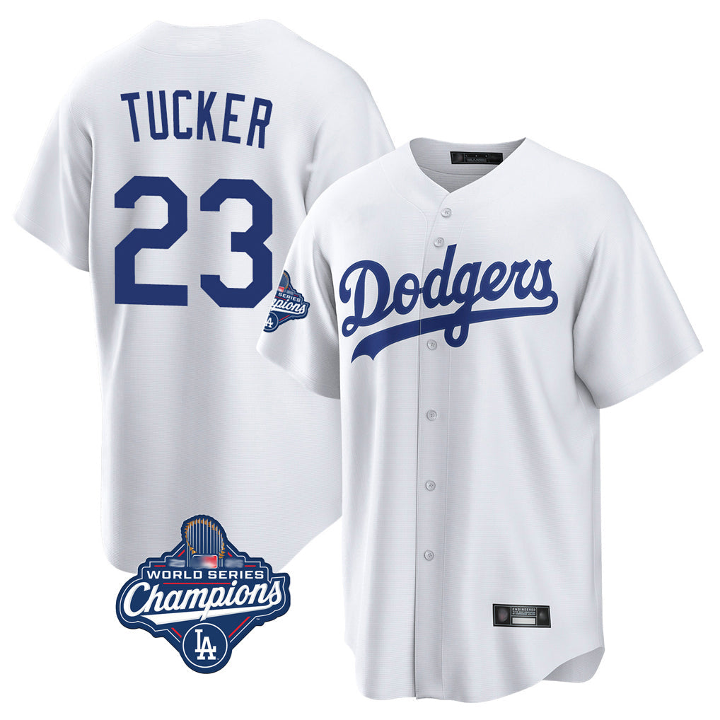 Trusc LA.Dodgers #23 Kyle Tucker Player White World Series Meet Game Home Stitched Jerseys