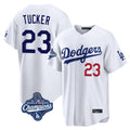 Trusc LA.Dodgers #23 Kyle Tucker Player White World Series Meet Home Game Stitched Jerseys