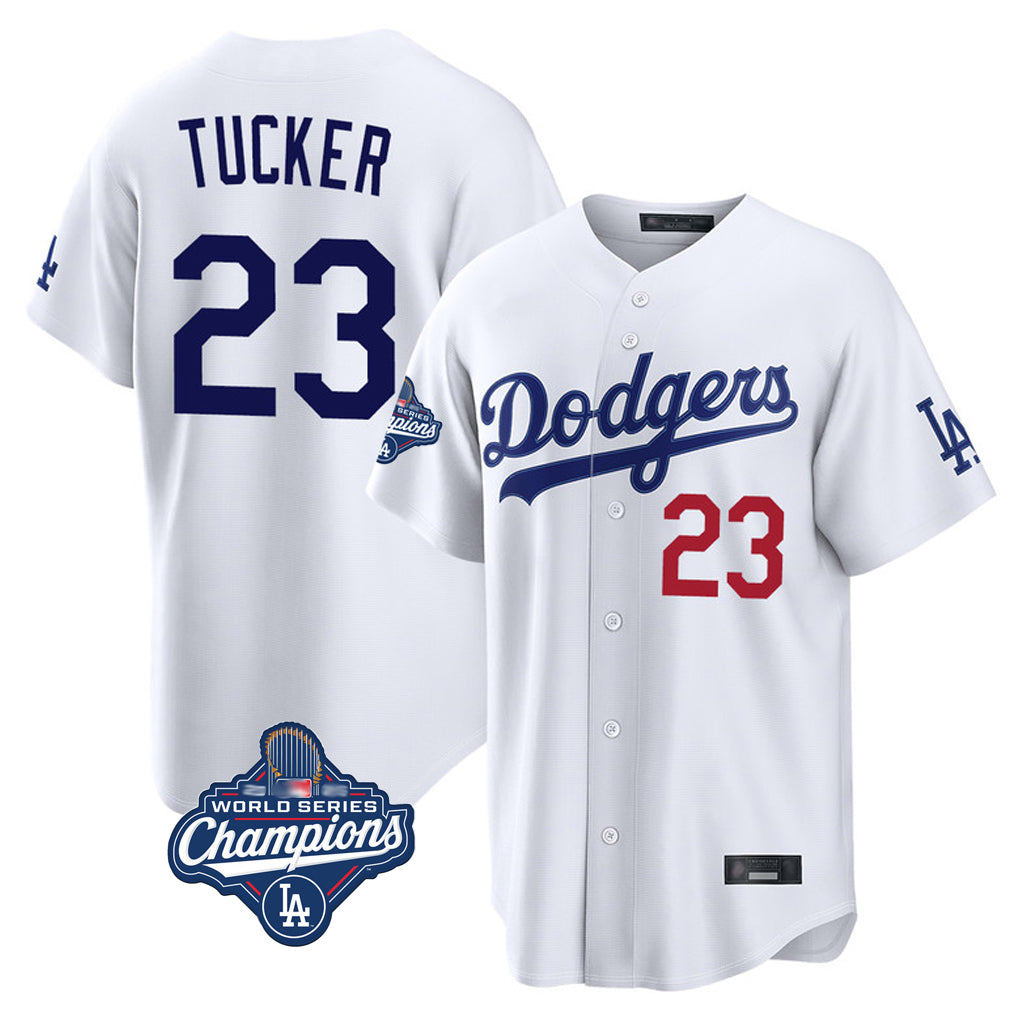Trusc LA.Dodgers #23 Kyle Tucker Player White World Series Meet Home Game Stitched Jerseys