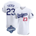 Trusc LA.Dodgers #23 Kyle Tucker Player White World Series Meet  Limited Elite Home Stitched Jerseys