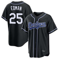 Trusc LA.Dodgers #25 Tommy Edman Player Black Carbon Limited Home Stitched Jerseys