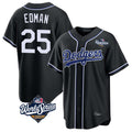 Trusc LA.Dodgers #25 Tommy Edman Player Black World Series Carbon Limited Home Stitched Jerseys