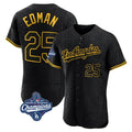Trusc LA.Dodgers #25 Tommy Edman Player Black World Series Meet Snake Skin City Limited Elite Home Stitched Jerseys