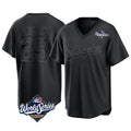 Trusc LA.Dodgers #25 Tommy Edman Player Black World Series Pitch Fashion T-shirt Stitched Jerseys