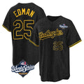 Trusc LA.Dodgers #25 Tommy Edman Player Black World Series Snake Skin City Game Home Stitched Jerseys