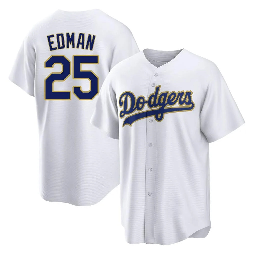 Trusc LA.Dodgers #25 Tommy Edman Player Gold White 2026 Collection Stadium Game Stitched Jerseys