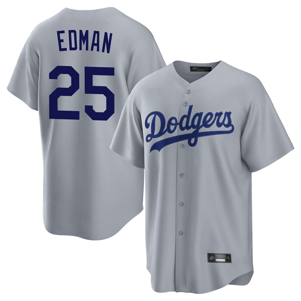 Trusc LA.Dodgers #25 Tommy Edman Player Gray Game Stitched Jerseys