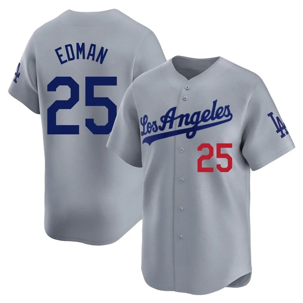 Trusc LA.Dodgers #25 Tommy Edman Player Gray Limited Home Stitched Jerseys
