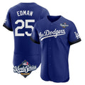 Trusc LA.Dodgers #25 Tommy Edman Player Royal World Series City Connect Elite Home Stitched Jerseys