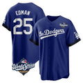 Trusc LA.Dodgers #25 Tommy Edman Player Royal World Series City Connect Home Game Stitched Jerseys