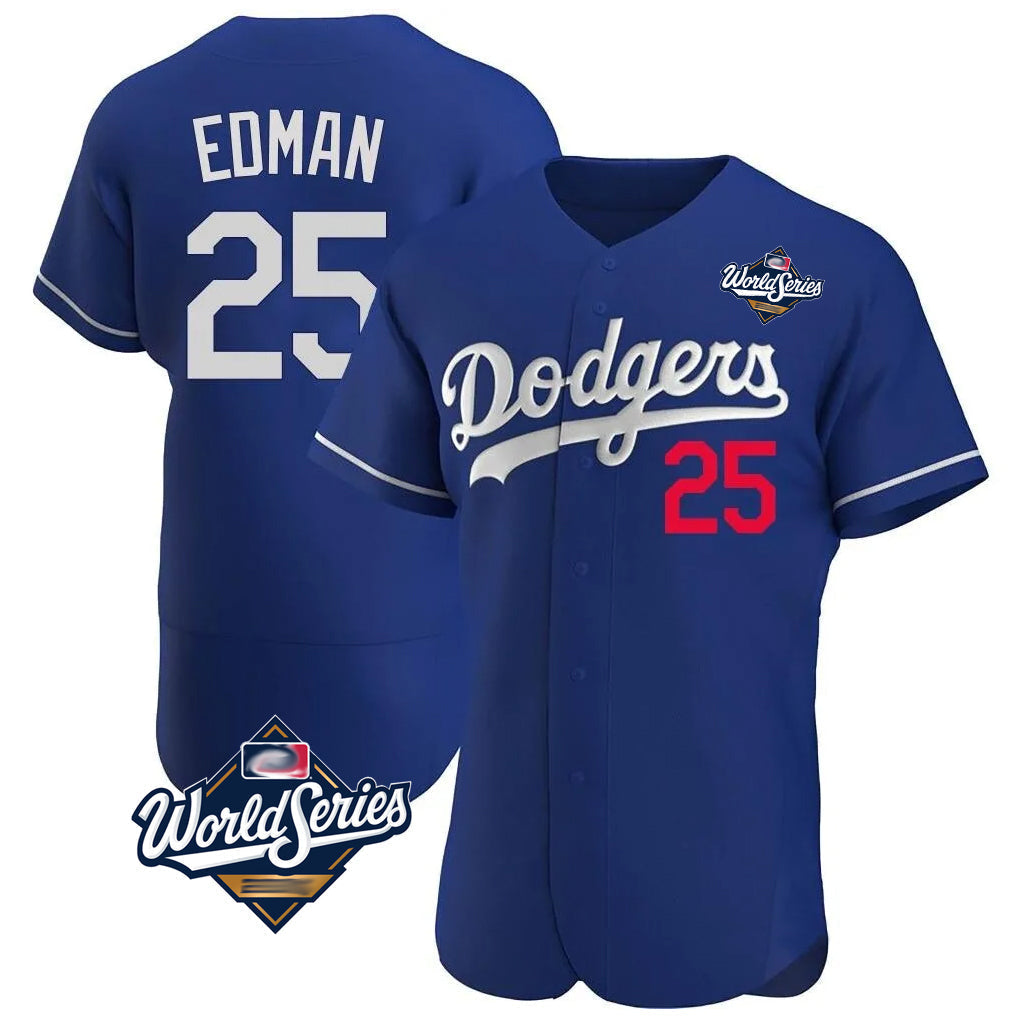 Trusc LA.Dodgers #25 Tommy Edman Player Royal World Series Limited Elite Home Stitched Jerseys