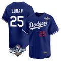 Trusc LA.Dodgers #25 Tommy Edman Player Royal World Series Limited Home Stitched Jerseys