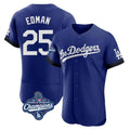 Trusc LA.Dodgers #25 Tommy Edman Player Royal World Series Meet City Connect Elite Home Stitched Jerseys