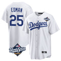 Trusc LA.Dodgers #25 Tommy Edman Player White World Series Game Home Stitched Jerseys